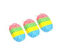 SHERCHPRY 3piezas Esponja De Baño Con Extracto Marino Ovalada Cuatro Colores Esponjas Exfoliantes Accesorios De Baño Hogar Herramienta De Ducha