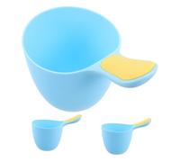 SHERCHPRY 3piezas Vaso Para Enjuagar Champú Infantil De Plástico Reutilizable Cucharón Para Lavar El Cabello Con Mango Ergonómico De Vasos Para Bañar Bebés