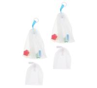 SHERCHPRY 4 Piezas de Bolsas de Red Exfoliantes para Jabón Agujero para Colgar, Masaje Facial y Limpieza de Piel en Uso Doméstico, Hechas de Pe