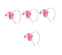 SHERCHPRY 4 Piezas diadema de flamenco accesorios fiesta aro de pelo de dibujos animados hermosa diadema de dibujos animados diadema con forma de animales tocado cosplay rosa
