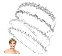 SHERCHPRY 4 Piezas Diademas Nupciales con Perlas y Cristales para Novia Accesorios de Cabello Elegantes y Cómodos para Bodas Especiales