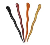 SHERCHPRY 4 Piezas horquilla de sándalo antiguo conformado Accesorio trenza horquillas palos de pelo Palabra para el cabello de madera Wooney alfiler palitos decorativos pasador de pelo