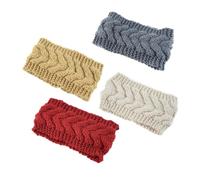 SHERCHPRY 4 Piezas lazo de pelo trenzado turbante cálido elástico diadema de tejer sombreros sombrero de niña gorra de ganchillo de mujer europeo y americano Venda sombrerería De las mujeres