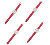 SHERCHPRY 4 Piezas Mirar Relojes de Tomada Watch Correa rejoj Fiesta decoración de Reloj de Pulsera Reloj de Ocio Reloj de Moda de Las Mujeres Reloj de Pulsera para Rojo