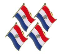 SHERCHPRY 4 Piezas Pin de Metal Esmalte Bandera Nacional de Paraguay, Diseño Único Resistente a Rayaduras, Versátil para Souvenirs de Viajes y Festivales Patrióticos