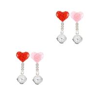 SHERCHPRY 4 Piezas Reloj De Enfermera Relojes De Mujer Decoración Digital Fob De Bolsillo De Cuarzo con Clip para Médico Enfermera Colgante Precioso