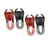 SHERCHPRY 4piezas Clip De Plástico Pinzas Banana Para Cabello Pinzas Banana Para Cabello Grueso Rizado Sujetar De Caballo Diario Color Negro y Marrón