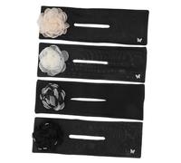 SHERCHPRY 4piezas Diadema Rizadora De Pelo Forma De Flor Herramienta Para Peinar El Cabello Moldeador De Moños Accesorios Para Moños Rizadora Para Cabello Color y Negro Material