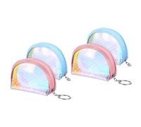 SHERCHPRY 4piezas Monedero De Mini Diseño Iridiscente Monedero para Mujeres Bolsa Multiusos para Llaves y Cosméticos