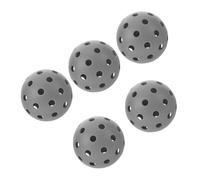 SHERCHPRY 5 Balones de Práctica para Pickleball Huecas de 74 Mm, Plástico Blando Gris, Entrenamiento Suave para Interiores y Exteriores, Accesorio para Entrenamiento de Velocidad y