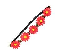 SHERCHPRY 5 Piezas diadema de flores de sol diademas de niñas Leis tropical diademas de girasol fuente Playa tema hawaiano banda de pelo de flor hawaiana diadema de flores hawaianas rojo