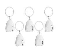 SHERCHPRY 5 Piezas moneda de compras portátil carrito mini ficha de supermercado porta monedas para llaves de la aleación del cinc titular de fichas de comestibles Silver