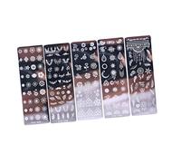SHERCHPRY 5 Piezas Plantillas de Estampado de Uñas Decoración de para Manicura Accesorios para Salones y Personal de Flores Elegantes