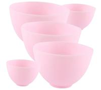 SHERCHPRY 5 Piezas titular de la máscara de bricolaje recipiente para mezclar facial Herramienta de mezcla de máscaras cuenco de máscara suministros de spa gel de sílice rosa