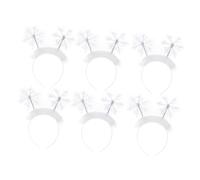 SHERCHPRY 6 piezas Diadema Navideña con de Accesorio Festivo para Pelo Decoración Blanca para Fiestas y