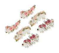 SHERCHPRY 6 Piezas Gomas Elásticas Pelo para Niñas Pequeñas Espiral de Flores de Perla Que No Daña el Cable Telefónico Coleteros Espiral Cable Telefónico Bandas para Actividades al Aire