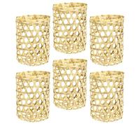 SHERCHPRY 6 Uds Mangas De Taza De Bambú Taza De Con Tapa Cubierta De Taza Creativa Posavasos Tejidos Florero De Mimbre Floreros Decorativos Funda De Florero Cubiertas De