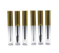 SHERCHPRY 6piezas Botellas de Delineador de Ojos Vacías Frascos de Cosméticos para Brillo de Labios Tubos de Maquillaje Dorados para Pinceles y Delineadores