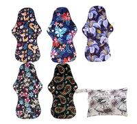 SHERCHPRY 6Piezas Toallas Menstruales Superabsorbentes De Bambú Almohadillas Impermeables Con Bolsa De Transporte Almohadillas Color Aleatorio