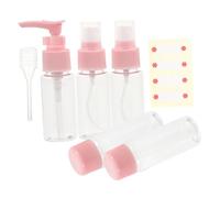 SHERCHPRY 7piezas Botellas De Cosméticos De Viaje Portátiles Prueba De Fugas De Plástico Rellenables Para Artículos De Aseo Para Champú Loción Cosméticos Color Perlado Para Viajes
