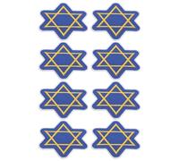 SHERCHPRY 8 Piezas Parche Bordado de Estrella de David para Coser, 8 Unidades, Decoración Navideña de Hanukkah, Apliques Judíos para Ropa, Mochilas y Pantalones, Diseño Festivo y Reparación