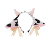 SHERCHPRY Accesorios De Banda Para El Cabello Cuernos De Vaca Orejas De Tigre Diadema De Gato Leopardo Vaca Diadema Adulto Campanas De Vaca Nariz De Vaca Cuerna Felpa
