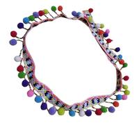 SHERCHPRY Adorno de Borla Decorativa Grande para Cortinas y Ropa Cinta de Flecos DIY Colorida Pompones Grandes Ribete Artesanal para Manualidades y Decoración Textil