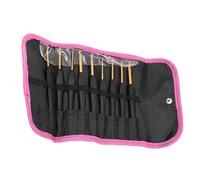 SHERCHPRY Agujas de Crochet Negras Mango Tpr, 9 Piezas, Kit para Principiantes, Agujas de Coser de Aluminio para Tejer Suéteres, Bufandas y Gorros, Herramientas de Tejido Manual