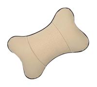 SHERCHPRY Almohada Cuello del Coche de Cuero Sintético Beige, Cojín para Reposacabezas Ergonómico Relleno para Asiento de Conductor, Accesorio Interior Automotor para Confort y Soporte