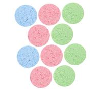 SHERCHPRY Almohadillas Desmaquillantes Faciales 10 Unidades 8 Cm Ovaladas Esponjas Naturales Limpieza e Hidratación Para Mujeres Uso Diario Borla De Maquillaje