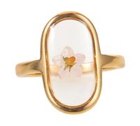 SHERCHPRY Anillo de Flores Secas Hecho Mano con Chapado y Acero Inoxidable Anillo con Floral Único para Mujer Joyería de Declaración con Diseño Natural y Duradero