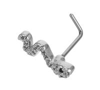 SHERCHPRY Anillo De Nariz Serpiente De Acero Inoxidable Con Circonita Brillante Diseño Con Bisagra Para Piercing Nasal Joyería Versátil Para Nariz Labios y Orejas Elegante y Resistente