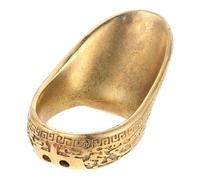 SHERCHPRY Anillo Metálico de Latón Pulgar 22Mm con Correa Ajustable Protector de Dedos para Tiro Tradicional y Accesorio Resistente para Práctica de Precisión Interiores y Exteriores