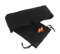 SHERCHPRY Antifaz para Dormir Ajustable de Tela de Seda Sintética Negra con Reducción de Ruido, Tapones Oídos y Bolsa de Almacenamiento, Máscara de Ojos Transpirable para Viajes y Descanso