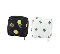 SHERCHPRY Bolsa de Almacenamiento de Cosméticos y Compresas de Twill Resistente al Desgaste, Multifuncional, Cremallera, 2 Piezas para Amigos y Colegas