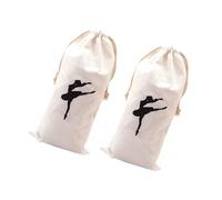 SHERCHPRY Bolsa para Puntas de Ballet Pelusa y Diseño de Cordón, Bolsa de Almacenamiento para Zapatos de Baile, Adecuado para Clase de Danza, Paquete de 2 Piezas