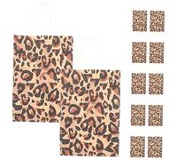 SHERCHPRY Bolsas de Papel para Obsequio 12 Unidades Tamaño Mediano Asas Resistentes Diseño Estampado Animal para Fiestas y Dulces Bolsas Decorativas Prácticas para Tiendas y Eventos