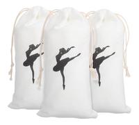 SHERCHPRY Bolsas para Zapatillas de Ballet Cordón 3 Piezas Bolsa de Algodón para Zapatos de Punta Danza Niña 13x27 Cm y Lavable para Clases y Viaje