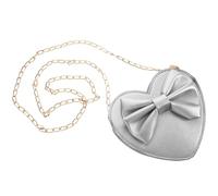 SHERCHPRY Bolso Bandolera Lazo Forma de Corazón para Niñas Pequeñas Bolso de PU de Piel Sintética de Hombro para Niña Infantil Plateado Varios Estilos