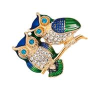 SHERCHPRY Broche de Búho Cristales y Esmalte, Aleación Decorativa para Mujer y Niña, Accesorio de Ropa Elegante para Fiestas, Bodas y Eventos, Tamaño Mediano, Diseño Delicado y Brillante