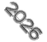 SHERCHPRY Broche de Solapa 2026 Año del Caballo Gemas de Imitación, Accesorio de Joyería Plateado para Mujer, Pin Decorativo para Bufanda de Invierno y Obsequio Festivo
