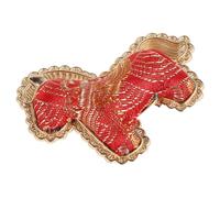 SHERCHPRY Broche de Solapa de Caballo Rojo Artesanal de Seda Songjin, Pin Feng Shui de Amuleto de Buena Suerte para Festival Chino, Broche Tradicional Ben Ming Nian para Mujer