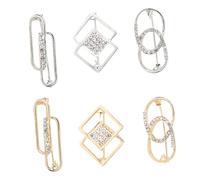 SHERCHPRY Broches Para Ropa Elástico Fijo, 6 Unidades, Imperdibles Para Cárdigan y Falda, Diseño Geométrico Cierre Seguro, Para Fiestas y Uso Diario