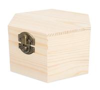 SHERCHPRY Caja de Madera Hexagonal Pequeña para Obsequio Caja Decorativa sin Terminar Tapa Abatible Organizador Multiusos para Joyas y Baratijas Sostenible
