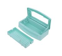 SHERCHPRY Caja Esterilizadora para Herramientas de Uñas y Pinzas, 1 Unidad, Tamaño Medio, Material Plástico Resistente, Color Azul, para Manicura Profesional y Uso Doméstico, Tapa