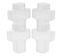 SHERCHPRY Caja Organizador De Joyas Transparente En Forma De Cruz 4 Para Collares Y Pulseras Estuche De PláStico PortáTil Para Viajar Y Uso DoméStico