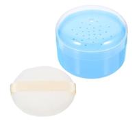 SHERCHPRY Caja Portátil Para Talco Con Esponja Suave Almacenamiento Práctico Para Polvo De Niño Niña Aplicador Cómodo y Diseño Creativo Para Cuidado Diario Del Recién Nacido Azul