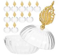 SHERCHPRY Cajas de Dulces Transparentes Redondas para Fiestas Caja de Almacenamiento Reutilizable Apertura Superior E Inferior Decoración Dorada para Recuerdos de Bodas y Despedidas de