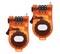 SHERCHPRY Candado Antirrobo Retráctil para Bicicleta y Snowboard Cable de Acero Flexible Transparente Naranja Mini Tamaño Compacto 2 Unidades Protección Segura para Casco y Equipaje de