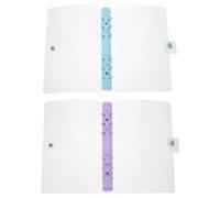 SHERCHPRY Carpetas para Cuadernos A6 de PVC Transparente 2 Unidades Morado y Azul Claro Funda para Hojas Sueltas 6 Anillas Accesorio Escolar y Oficina para Organizar y Proteger